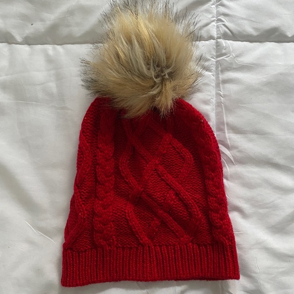 Red Pom Pom Beanie